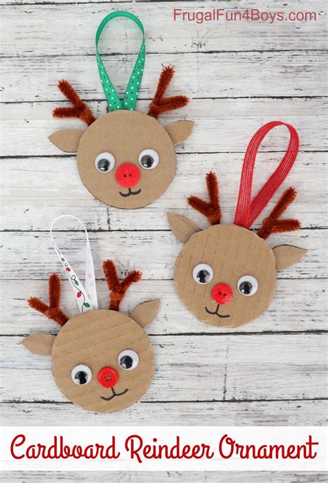 Cardboard Reindeer Ornament Christmas Craft for Kids