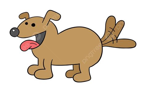 Vector Illustration Of A Delighted Cartoon Dog Wagging Its Tail Vector ...