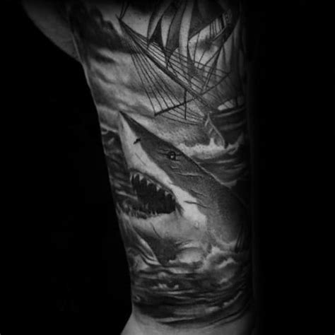 30 Shark Tattoo Sleeve Designs For Men - Marine Life Ink Ideas