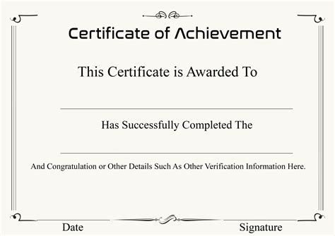 Certificate Of Achievement Army Template - Sample Professional Templates