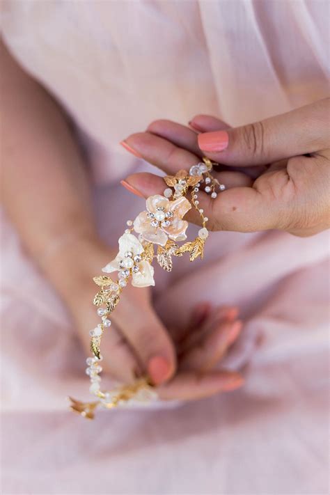 Wedding Flower Headband,wedding Gold Headband,wedding Gold Crown ...