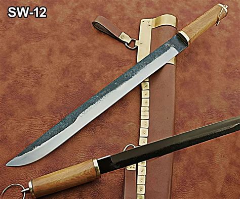 21 inches Long Chokuto Sword, 17" Long Polished Carbon Steel Blade, Kow ...