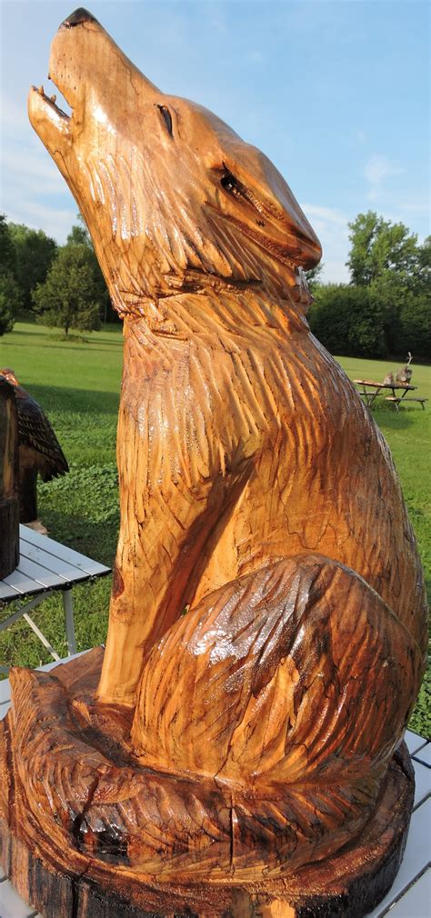 Wolf, Chainsaw Carving, Lawn Decoration, Chainsaw Art, Wood Statue ...