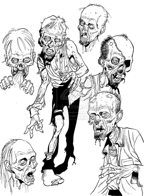 Scary Zombie Coloring Pages - Coloring Home