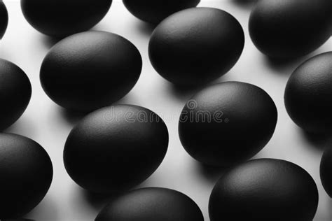 Pattern of Black Easter Eggs on White Background. Easter Minimalistic ...