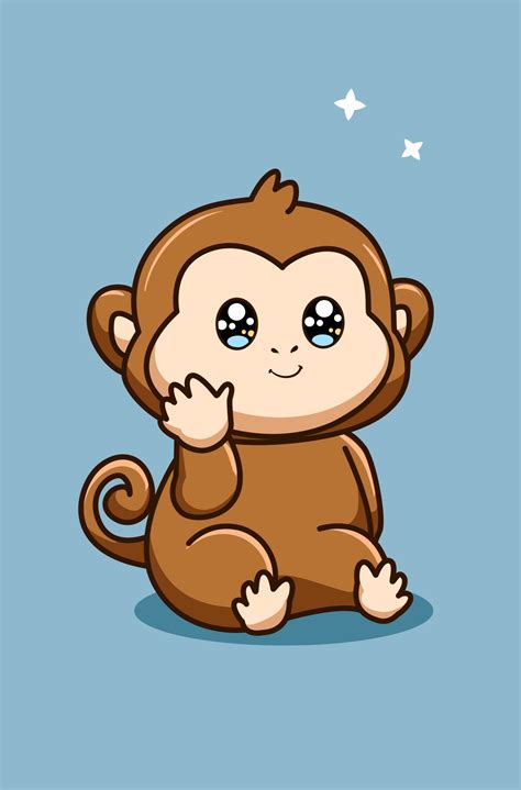 a cute and funny monkey animal cartoon illustration 2156887 Vector Art ...