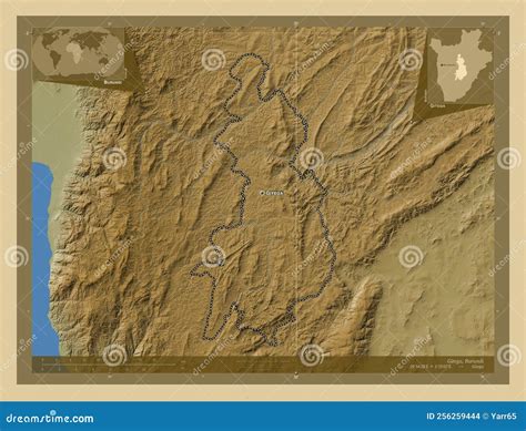 Gitega, Burundi. Physical. Labelled Points of Cities Stock Illustration ...