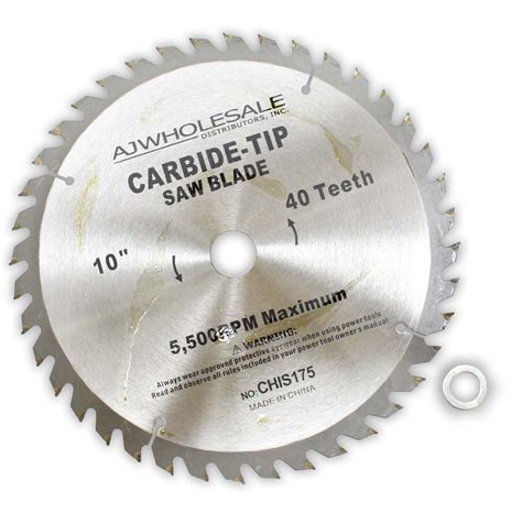 10 Inch Carbide Tip Saw Blade - 40 Teeth (Aj: A90-IS175) - Walmart.com ...