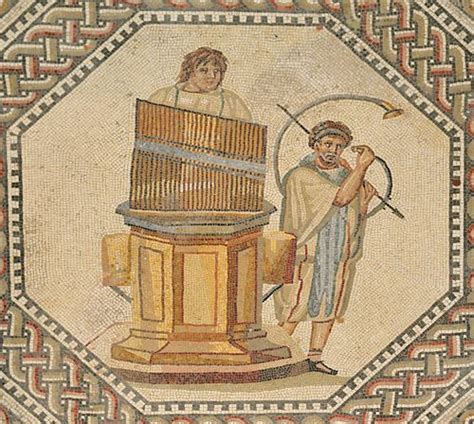 Roman Mosaic. Hydraulus and Cornu Musicians. Nennig Villa. Perl-Nennig ...