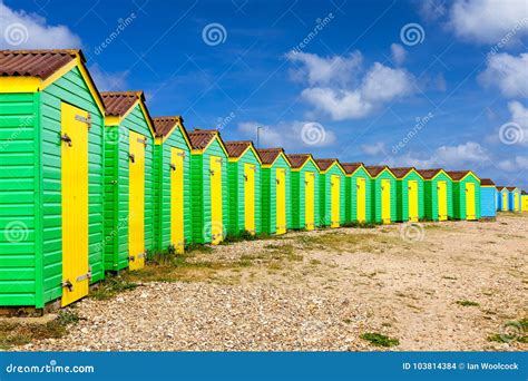 Littlehampton beach huts stock photo. Image of destination - 103814384