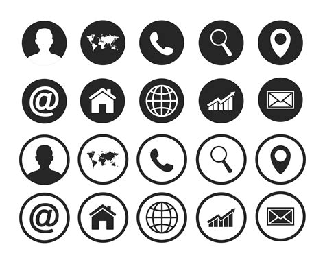 Contact us icons. Web icon set | Solid Icons ~ Creative Market