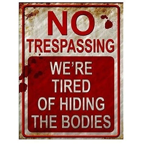 Vintage No Trespassing Metal Sign 9" x 12", Red | Metal signs, Funny ...