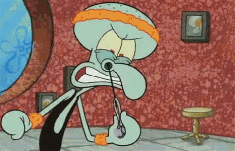 Squidward Plucking Nose Hair GIF - Squidward Pluck Spongebob ...