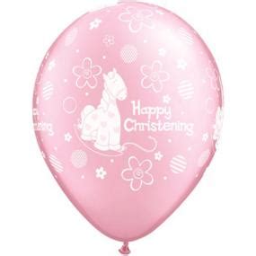 Pink Christening Latex Balloons x 6