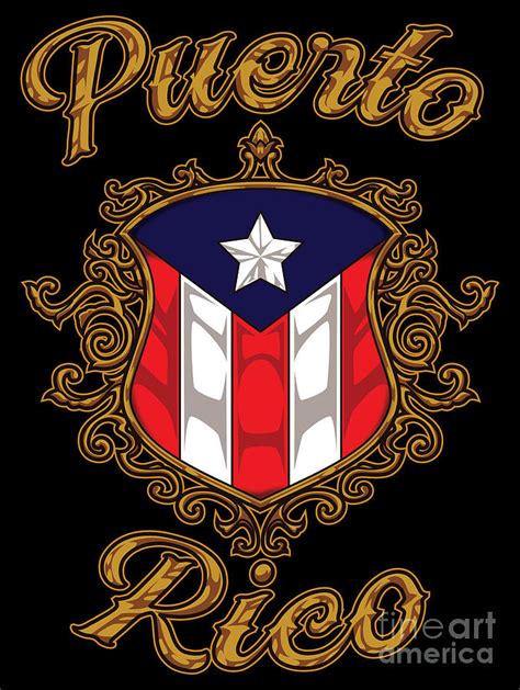 Puerto Rico Emblem Puerto Rican Pride Flag Digital Art by Mister Tee ...