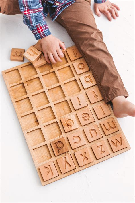 Wooden Games for Spelling Scrabble Tiles and Board Perfect - Etsy UK