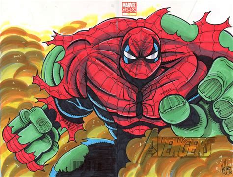 Spider-Man Hulk, in Tim Hofstra's Sketch Covers Comic Art Gallery Room