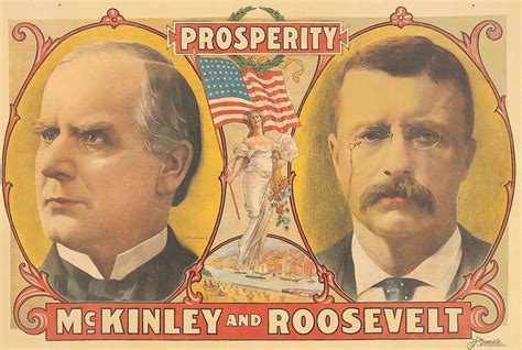 1900 William McKinley/Teddy Roosevelt Campaign Poster U.S. President ...