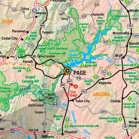 Lake Powell area map - Ontheworldmap.com