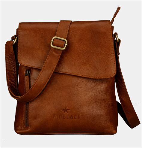 Brown Leather Sling Crossbody Bags For Women – Finelaer