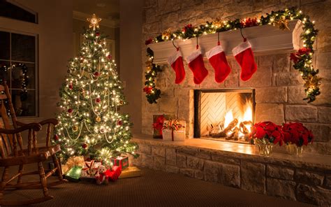 Christmas Tree Fireplace Wallpapers - Wallpaper Cave