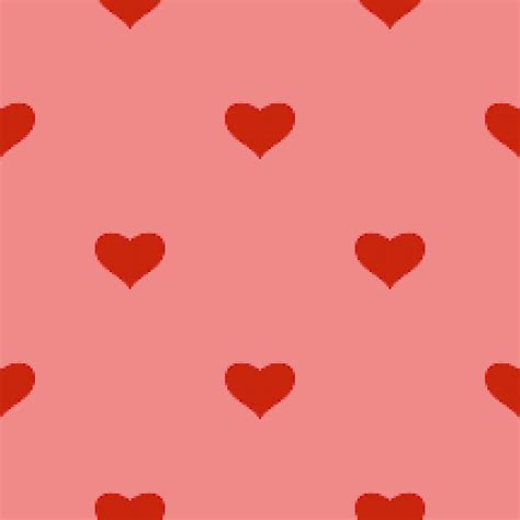 Red heart seamless pattern in pixel art style. pink background. 8 bit ...