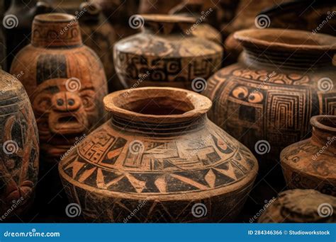 Close-up of Ancient Pottery Symbols and Inscriptions Stock Photo ...