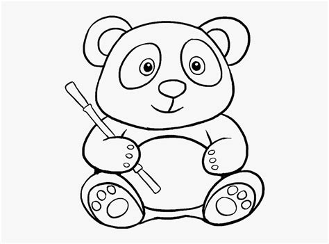 Panda Cartoon Black And White, HD Png Download , Transparent Png Image ...