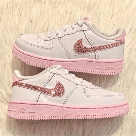 Kids Embellished Nike Air Force 1 Pink | Etsy