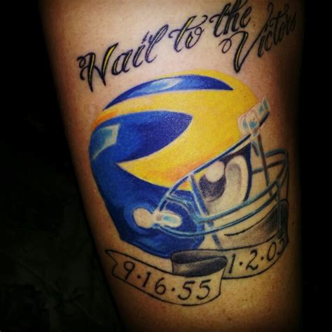 Memorial tattoo for my Dad....a huge Michigan fan | Wolverine tattoo ...