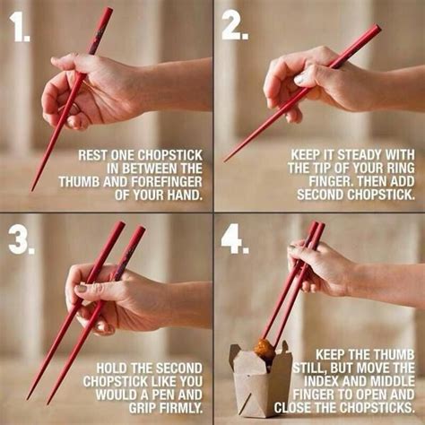 How to hold chopsticks. | Dining etiquette, Using chopsticks, Life hacks