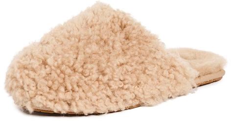 UGG Maxi Curly Slide Slipper in Natural | Lyst