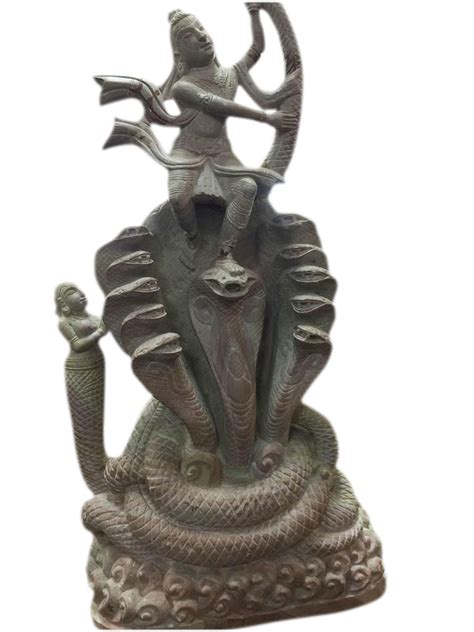 Krishna Dancing on Kaliya Serpent carved stone Sculpture artisan ...