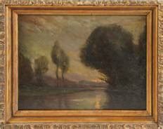 David Johnson Hudson River School Forest Waterfall Signed Framed Oil ...