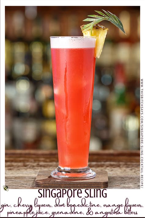 Singapore Sling Cocktail Recipe {gin | 361 cal} - This Bitch Says