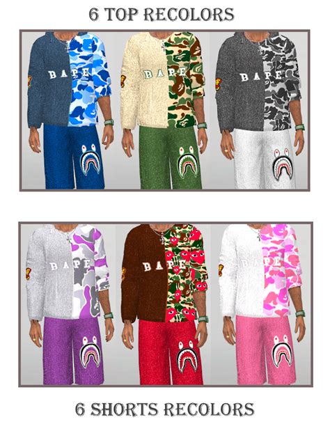 My Sims 4 Blog: S4Seze’s Sweatshirts and EA Shorts In BAPE Designs by ...