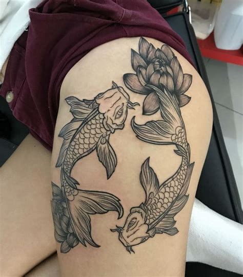 Koi Fish Tattoo | Leg tattoos women, Thigh tattoos women, Hip tattoos women