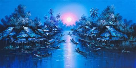 Sunset in Blue Oil Paintings | Enjoy up to 20% DISCOUNT NOW!