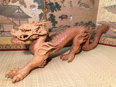 Japanese Keyaki Wood Carving Of Dragon – Kuraya