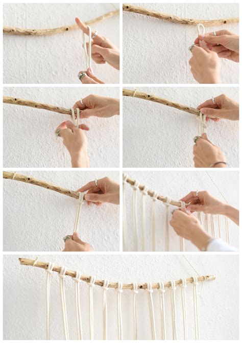 Macrame Wall Hanging With Basic Beginner Knots Tutorial Diy