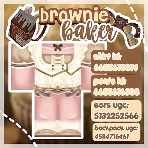 Detailed Brown/Pink Kawaii outfits with matching hats and UGC items in ...