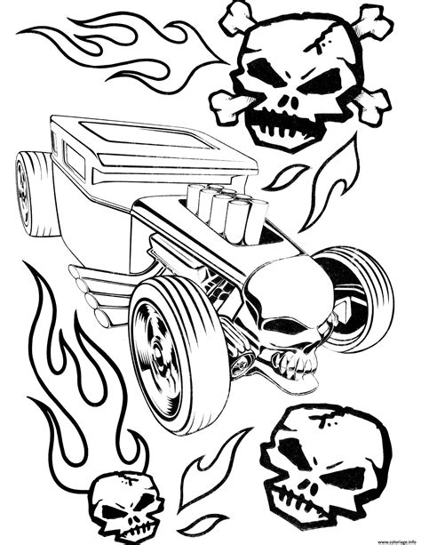 Coloriage Hot Wheels Skulls - JeColorie.com