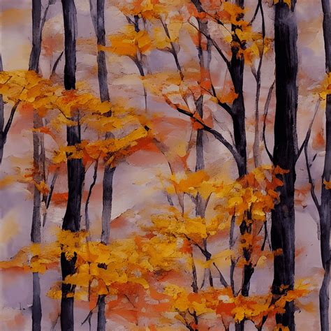 Forest in Autumn Watercolor Painting · Creative Fabrica