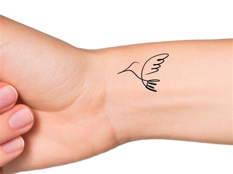 Hummingbird Line Temporary Tattoo / Bird Tattoos - Etsy