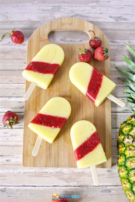 Pineapple Strawberry Ice Pops Recipe - The Rebel Chick