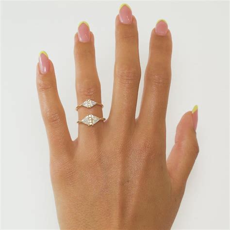 Large Vintage Diamond Triangle Ring – No.3