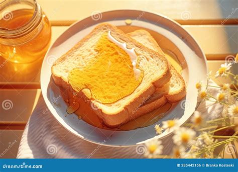 Toast and Honey for Breakfast Stock Photo - Image of sunshine, organic ...