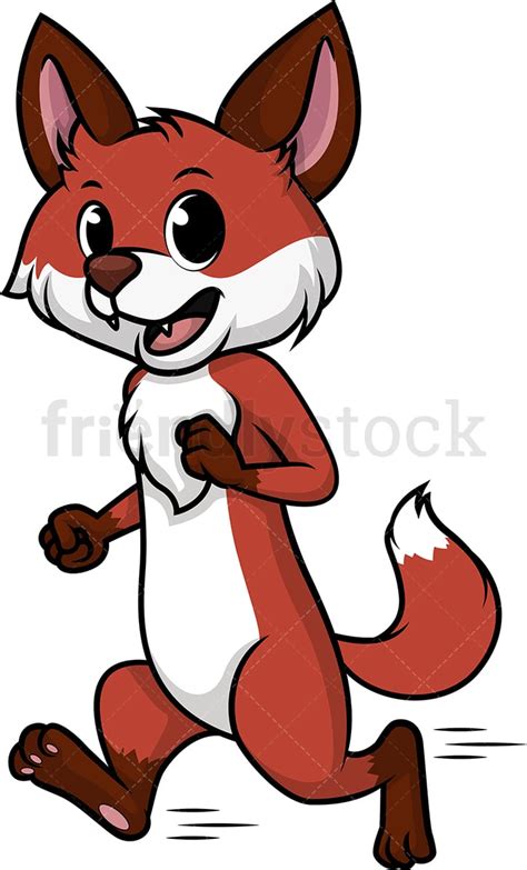 Fox Running Cartoon Clipart Vector - FriendlyStock