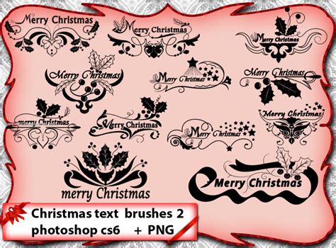 Floral Christmas Text | Photoshop Cs 5 Brushes | 123Freebrushes