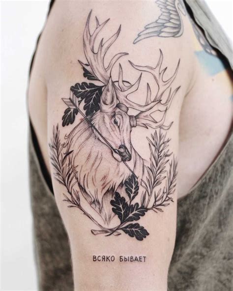 Forest spirit tattoo by Finley Jordan inked on the right upper arm ...